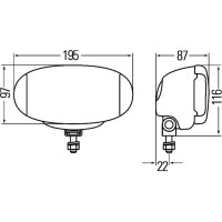 High beam right 12 V H3 halogen HELLA