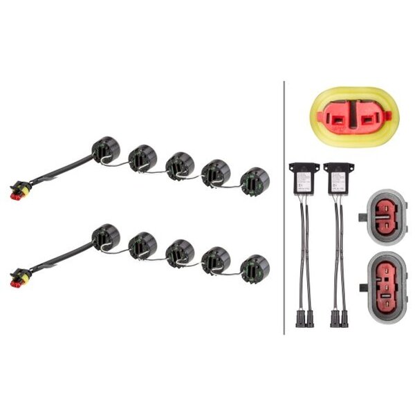 Tagfahrleuchten-Set Fahrzeugfront 24 V 6 W LED glasklar HELLA für u.a. IVECO