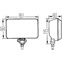 High beam right 12 V H3 halogen HELLA