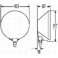 High beam right 12 V H3 halogen HELLA