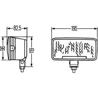 High beam headlamp left 12 V H3 halogen HELLA