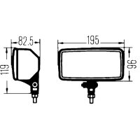High beam headlamp left 12 V H3 halogen HELLA