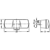 Rückleuchte links mit Schlusslicht 24 V Halogen R10W HELLA