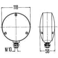 Indicator lamp front right 24 V P21W halogen HELLA