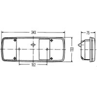 Tail light right bulb technology HELLA for AEBI AUWÄRTER DAF FORD