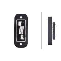 Top licence plate light 24 V LED crystal clear HELLA