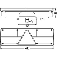 Rückleuchte rechts mit Bremslicht 24 V Glühlampen-Technologie C5W HELLA