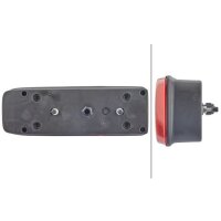 Rückleuchte rechts mit Rückstrahler (dreieckig) 24 V Glühlampen-Technologie P21W HELLA