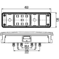 Rückleuchte rechts mit Schlusslicht (LED) 24 V mit Hybridtechnologie PY21W HELLA