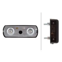 Licence plate lamp left 12 V C5W halogen crystal clear HELLA