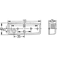 Seitenmarkierungsleuchte rechts 12 V W5W Halogen HELLA...