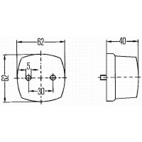 Clearance Light side-mounted 6 V C5W halogen clear/red...