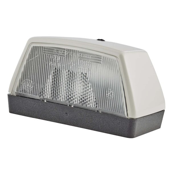 Licence plate lamp left 12 V R10W halogen crystal clear HELLA