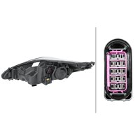 Main headlight right 12 V H7/H1 halogen HELLA for FORD...