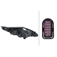 Main headlight left 12 V H7/H1 halogen HELLA for FORD...