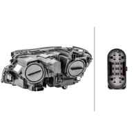 Headlight right H7/H7 halogen HELLA for e.g....