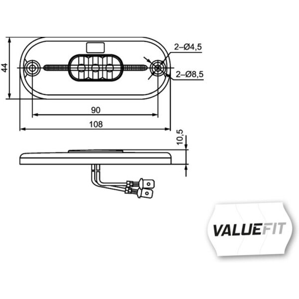 Side Marker Light right 24 V LED HELLA Lighting Expertise suitable for SCANIA