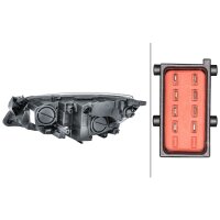 Main headlamp right 12 V H7/H7 halogen HELLA for OPEL...