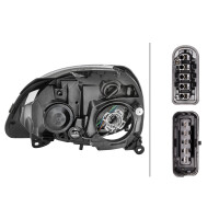 Headlight right 12 V W5W halogen HELLA suitable for e.g. RENAULT CLIO