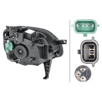 Main headlight left 12 V H4 halogen HELLA for RENAULT...