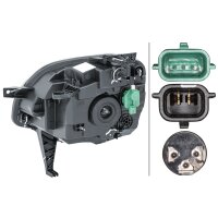 Main headlight right 12 V H4 halogen HELLA for RENAULT...