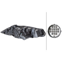 Left bi-xenon LED headlamp HELLA for JAGUAR XF I