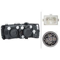 Main headlamp right 24 V H7/H1 halogen HELLA