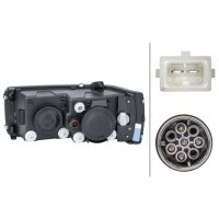 Main headlamp left 24 V H7/H1 halogen HELLA