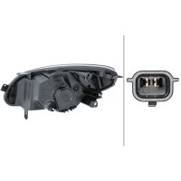 Main headlight right 12 V H4 FF HELLA for RENAULT Twingo...