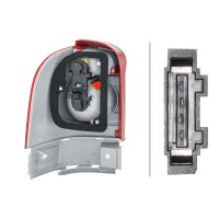 Rückleuchte rechts mit Schlusslicht 12 V Glühlampen-Technologie P21W HELLA für VW Sharan