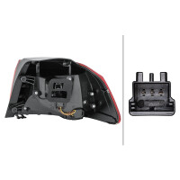 Rear Light left 12 V WY21W LED HELLA suitable for e.g. VW GOLF