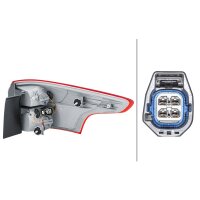 Rückleuchte links mit Schlusslicht 12 V Glühlampen-Technologie W5W HELLA für FORD Focus III Turnier