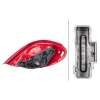 Rückleuchte links 12 V W5W Glühlampen-Technologie HELLA für PEUGEOT 207