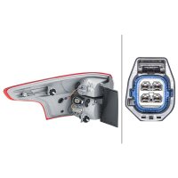 Rear Light right 12 V PY21W LED HELLA suitable for e.g. FORD FOCUS