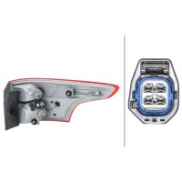 Rear Light left 12 V PY21W LED HELLA suitable for e.g. FORD FOCUS