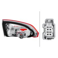 Rear Light right 12 V W16W LED HELLA suitable for e.g. FORD FOCUS