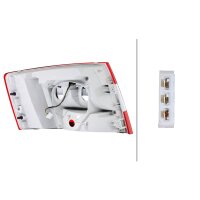 Rear Light right 12 V PY21W LED HELLA suitable for SKODA...