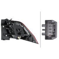 Rückleuchte links mit Schlusslicht (LED) 12 V LED WY21W HELLA für VW Tiguan
