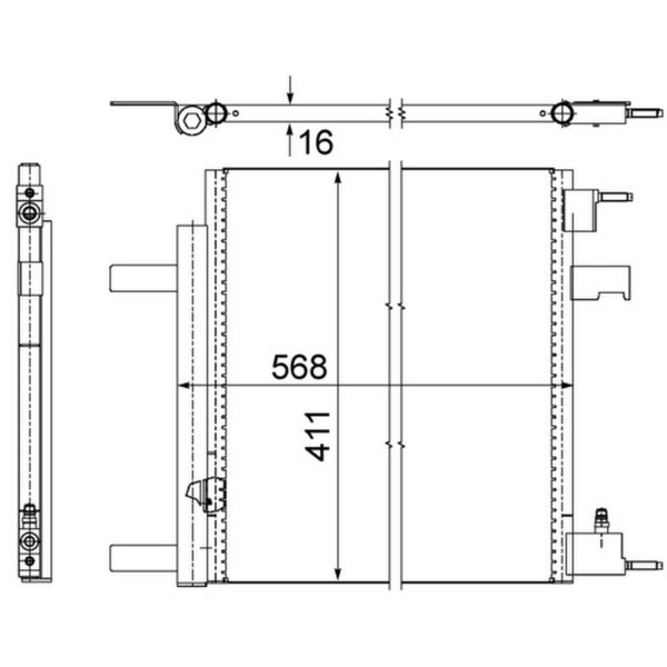 Condenser air conditioning with dryer MAHLE for OPEL ASTRA J Caravan (P10)