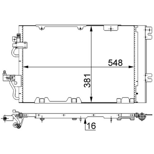 Condenser air conditioning with dryer MAHLE for OPEL ASTRA H Caravan (A04)