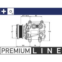 Klimakompressor 12 V Ø 97 mm MAHLE passend für JAGUAR S-TYPE