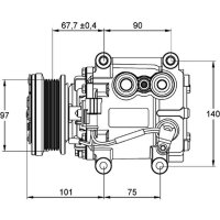 Kompressor Klimaanlage Keilrippenriemenscheibe 97mm MAHLE...