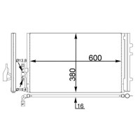 Air conditioning condenser with dryer pipes parallel MAHLE for e.g. BMW X3
