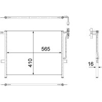 Air conditioning condenser without dryer pipes parallel MAHLE for e.g. BMW Z4