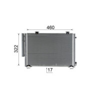 Condenser air conditioning with dryer tubes parallel MAHLE for e.g. TOYOTA YARIS