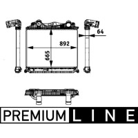Intercooler cooling fins soldered alu 665 mm - 892 mm MAHLE for e.g. MAN TGS