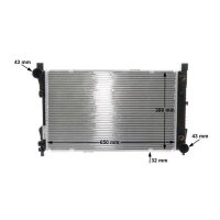 Radiator engine fins brazed 650 mm - 406 mm MAHLE for MB C-CLASS and others