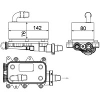 Oil cooler automatic ribs soldered 142 mm - 80 mm MAHLE for e.g. BMW 5