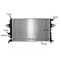 Kühler Motor Kühlrippen gelötet 600 mm - 378 mm MAHLE für u.a. OPEL ASTRA