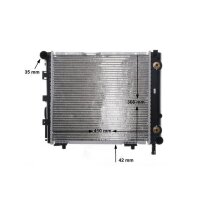 Kühler Motor Rippen gelötet 410 mm - 368 mm MAHLE für u.a. MERCEDES-BENZ 124